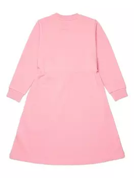 Diesel Kids платье с кулиской и принтом, розовый