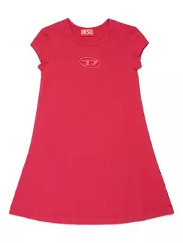 Diesel Kids платье с логотипом Oval D, розовый