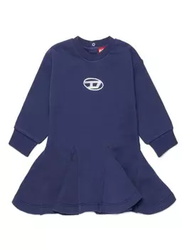 Diesel Kids платье с вышитым логотипом, синий