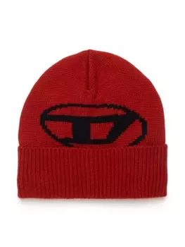 Diesel Kids шапка бини с логотипом Oval D, красный