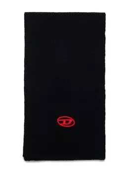 Diesel Kids шарф с вышитым логотипом, черный