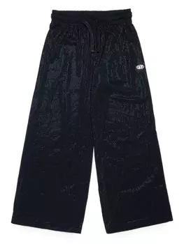 Diesel Kids широкие брюки со стразами, черный