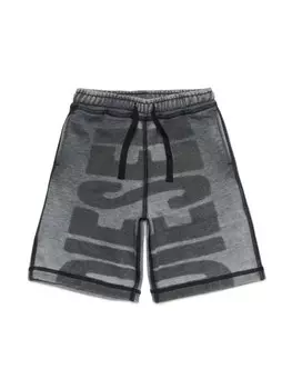 Diesel Kids шорты из джерси с логотипом, серый