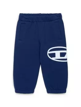 Diesel Kids спортивные брюки из хлопка с овальным логотипом D, синий