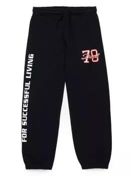 Diesel Kids спортивные брюки с надписью, черный
