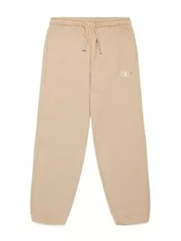 Diesel Kids спортивные брюки с вышитой овальной буквой D, нейтральный цвет