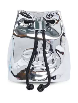 Diesel Kids сумка-ведро с кулиской и тисненым логотипом, серебристый