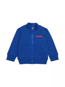 Diesel Kids толстовка на молнии с логотипом, синий