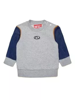 Diesel Kids толстовка Oval D со вставками, серый