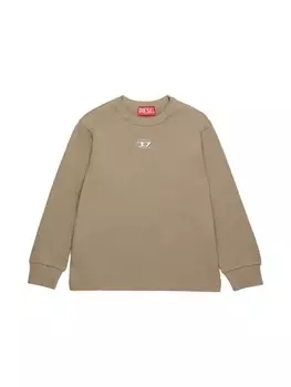 Diesel Kids толстовка с аппликацией-логотипом, нейтральный цвет