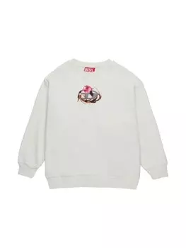 Diesel Kids толстовка с логотипом, белый