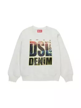 Diesel Kids толстовка с логотипом, белый