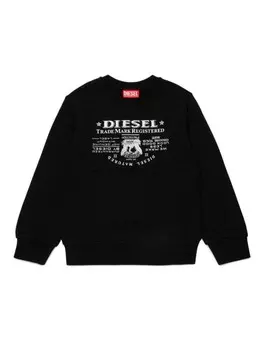 Diesel Kids толстовка с логотипом, черный