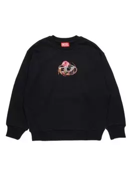 Diesel Kids толстовка с логотипом, черный