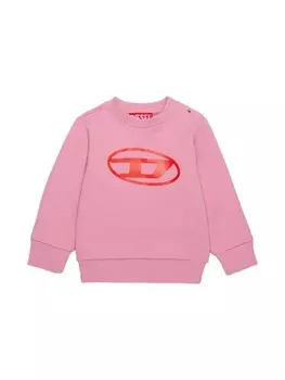 Diesel Kids толстовка с логотипом Oval-D, розовый