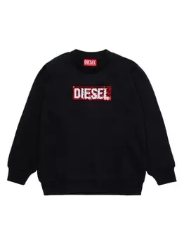 Diesel Kids толстовка с пайетками, черный