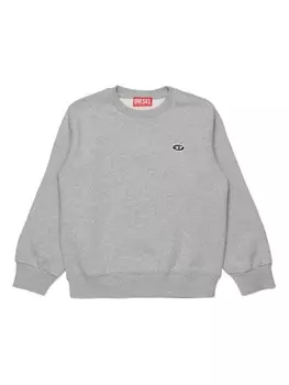 Diesel Kids толстовка с вышитым логотипом, серый
