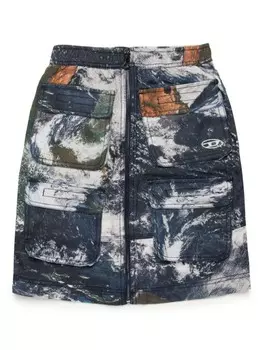 Diesel Kids юбка мини Planet с карманами карго, синий