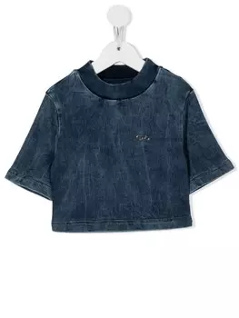 Diesel Kids укороченная футболка Tbillie JJJ, синий