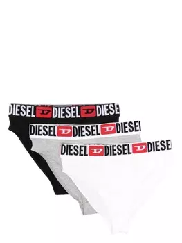 Diesel комплект из трех трусов-брифов с логотипом, черный