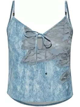 Diesel кружевной топ без рукавов, синий