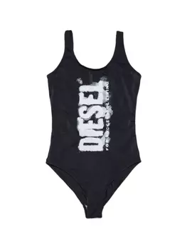 Diesel купальник с логотипом и вырезом на спине, черный