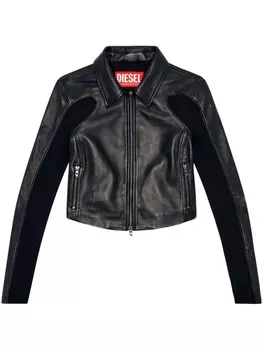 Diesel куртка из кожи с панелями, черный