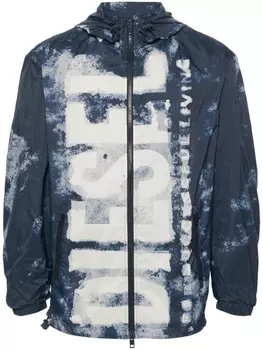 Diesel куртка J-Warrett-Logo-Logo с капюшоном, синий