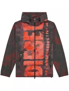 Diesel куртка J-Warrett с акварельным принтом, черный