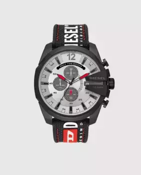 Diesel Mega Chief DZ4512 черные мужские часы с хронографом из нейлона и силикона, черный