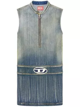 Diesel мини-платье De-Dame-S с бляшкой-логотипом, синий