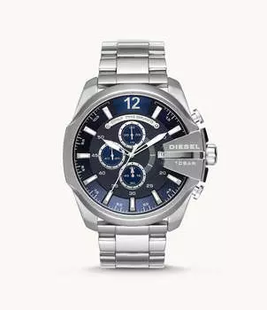 Diesel Мужские часы Diesel Chief Series Chronograph, серебристые, из нержавеющей стали, серебряный
