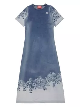 Diesel платье Danya Oval D с логотипом, синий