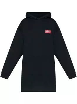 Diesel платье-худи из хлопка D-Boxt, черный
