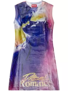 Diesel платье мини D-Belle с принтом, фиолетовый