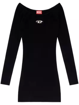 Diesel платье мини M-Vera в рубчик, черный