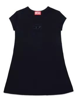 Diesel платье с вышитым логотипом, черный