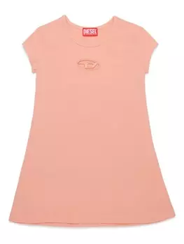 Diesel платье с вышитым логотипом, розовый