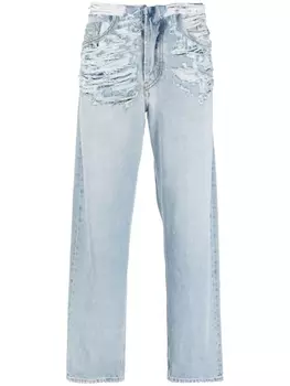 Diesel прямые джинсы с прорезями, синий