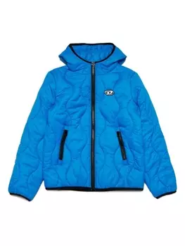 Diesel пуховик Jslashml с логотипом, синий