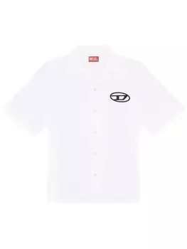 Diesel рубашка для боулинга с вышитым логотипом, белый