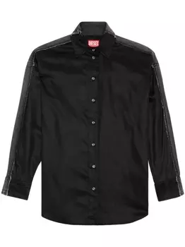 Diesel рубашка S-Dou-Dnm-Fl со вставками, черный