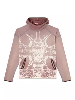 Diesel S-Waf-Hood-Новая толстовка с капюшоном из вафельной ткани, розовый