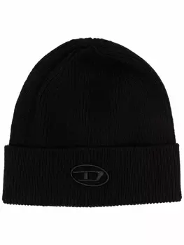 Diesel шапка бини K-Coder Fully-B в рубчик, черный