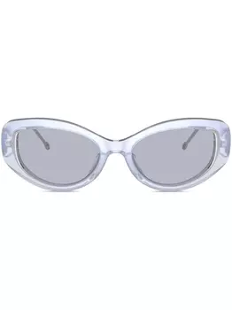 Diesel солнцезащитные очки в оправе 'кошачий глаз' с логотипом, серый