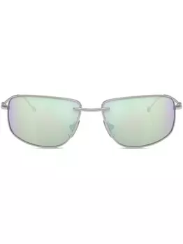 Diesel солнцезащитные очки в прямоугольной оправе с логотипом, серебристый