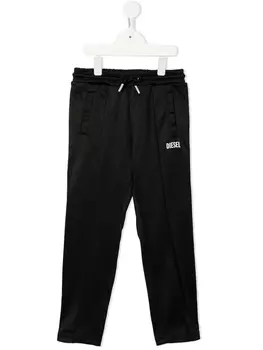 Diesel спортивные брюки с кулиской и логотипом, черный