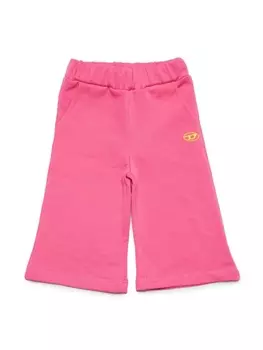 Diesel спортивные брюки с вышивкой Oval D, розовый