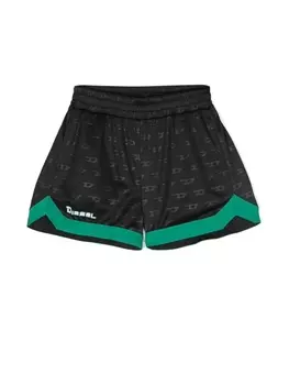 Diesel спортивные шорты с монограммой, черный