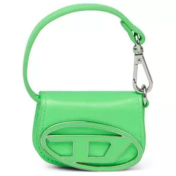 DIESEL Сумка из коровьей кожи, 1DR, портативная сумка через плечо, женская, неоново-зеленая